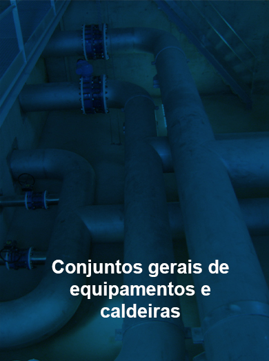 Conjunto gerais de equipamentos e caldeiras